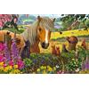 Schmidt Spiele 56526 Dolce visita al paddock, puzzle per bambini da 150 pezzi in cartone erba