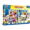 Trefl Primo - Joyful team PAW Patrol - 4in1: Puzzle 2x10 Grandi Elementi, Due Pagine da Colorare sul Retro,con Eroi delle Fiabe Paw Patrol, Divertimento per bambini dai 2 anni