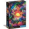 Clementoni - Color Boom Collection Puzzle 500 Pezzi per Adulti e Ragazzi, Illustrazione Psychedelic Jungle Sunrise, Idea Regalo, Made in Italy, 36x49 cm, Poster Incluso, 35530