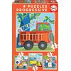 Educa - Puzzle Progressivo Veicoli | 4in1 Progressivo 12/16/20/25 pezzi | Veicoli, Bambini | dai 3 anni (17144)