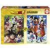 Educa - Dragon Ball | Set 2 puzzle da 500 pezzi per adulti e ragazzi da 11 anni | Goku Vegeta anime | Misura: 46 x 34 cm | Include colla Fix Puzzle (19915)