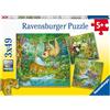 Ravensburger Puzzle per bambini Ravensburger - 05180 Nella giungla - puzzle per bambini dai 5 anni in su, con 3 x 49 pezzi