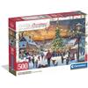Clementoni | Puzzle Christmas Magic Moments per adulti 14 anni+ | 500 pezzi | Poster Incluso | Dimensioni 49 x 36 cm | Scatola compatta | Attività senza schermo | Idea regalo Natale