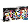 Clementoni Collection - Puzzle 1000 Pezzi Panorama Disney Mickey Mouse, Idea Regalo, Compact Box, Made in Italy, 98x33 cm, Poster Incluso, 39871