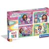 Clementoni - Puzzle per Bambini 4 in 1 Supercolor, per Bambini 3+ Anni, Illustrazione con i personaggi di Gabby's Dollhouse, Idea Regalo, Made in Italy, 19x14 cm, 21752
