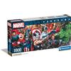 Clementoni Collection - Puzzle 1000 Pezzi Panorama Marvel Avengers, Idea Regalo, Compact Box, Made in Italy, 98x33 cm, Poster Incluso, 39877