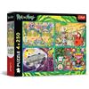 Trefl - Puzzle 4in1: Rick and Morty, Il contorto mondo di Rick e Morty - 4 x 250 Pezzi - Confezione da Quattro Puzzle per Adolescenti