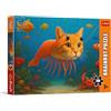 Trefl - BrainRots, Gatto subacqueo - Puzzle da 200 pezzi - Un puzzle colorato ambientato in un universo surreale, per bambini dai 7 anni in su