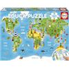 Educa - Puzzle per bambini da 150 pezzi | Geopuzzle Ragazze del Mondo | Dimensioni: 48 x 34 cm | Consigliato per bambini di 6, 7 e 8 anni (20477)