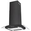 JOEAONZ Island Range Hood 30 inch 700CFM, Kitchen Hood Ducted/Ductless Convertible, 3-Speed Extractor Fan with Quiet Motor, 4 LED Lights and Aluminum Filters, Curved Tempered Glass in Stainless Steel
