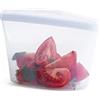 Stasher Borsa per alimenti riutilizzabile in silicone di alta qualità, trasparente, adatta a microonde, sous vide, lavastoviglie, forno e freezer, senza BPA, senza perdite, ecologica, ciotola da 2