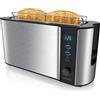 Arendo - Tostapane a fessura lunga 2 fette - Funzione scongelamento - 1000 W - Doppia parete - Accessorio scalda cornetto - Grado di doratura 1-6 - Display con indicatore del tempo rimanente - Argento
