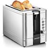 Chefman Tostapane 2 Fette, 7 Impostazioni di Tostatura, Toastiera Pane Spesso e Tostiera Bagel, Riscaldamento, Scongelamento, Annulla, Leva di Sollevamento, Vassoio Raccoglibriciole Estraibile