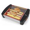 JATA JETT1587 - Tostapane orizzontale con 2 barre di quarzo da 400 W, grande superficie dorata (23 x 20 cm), corpo in acciaio inox, cassetto briciole.
