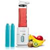Cecotec Frullatore Portatile per Smoothies Power Titanium 500 EasyGo. 500 W, 4 lame con Rivestimento in Titanio Nero, 2 Bicchieri da 600 ml con Coperchio Antigoccia, 2 Tubi Refrigeranti