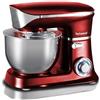 Techwood Robot Pasticcere 6,5L TRP-6555-1300W, Ciotola in Acciaio Inox, Movimento Planetario, 6 Velocità + Impulso, Gancio Impastatore, Frusta, Sbattitore, Protezione Sovraccarico Motore TECHWOOD