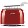 Girmi TP10 Tostapane, 750 W, Pinze estraibili inox, 7 livelli di cottura, Funzione tostafetta, Raccogli briciole, Espulsione automatica, Spegnimento automatico, Rosso