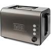 BLACK+DECKER BXTO900E - Tostapane in acciaio inox 900W con 2 slot extra large 42x137mm. 7 livelli di tostatura. Sistema autocentrante. Funzioni: Stop, Riscalda e Scongela