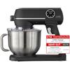 CASO KM 1800 Black-E, robot da cucina con alloggiamento in alluminio pressofuso nero opaco e forte 1800 Watt, ciotola in acciaio inox da 6 l, 10 livelli di velocità, funzionamento touch, agitatore