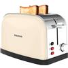 Taurus - Tostapane Vintage II Cream | 950W | 2 Fessure 135x35mm | 7 Livelli | 3 Funzioni | Corpo Inox | Autocentraggio | Raccoglibriciole | Sollevamento Extra | Avvolgicavo | Crema