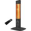 ICQN Stufa a infrarossi con telecomando | 2300 Watt | Potente riscaldamento carbonio | Per uso interno ed esterno | Per terazza | Base stabile | Display digital