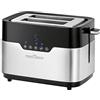 Profi Cook ProfiCook PC-TA 1170 Tostapane a 2 dischi, Sensor Touch, portapane, cassetto delle briciole, funzione di centraggio, spazio salvaspazio, 7 livelli di abbronzatura, acciaio inox nero