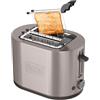 BLACK+DECKER - Tostapane 900W | 2 fette | 7 livelli | Scongelare, Riscaldare, Annulla | Centratura automatica | Auto-spegnimento | Vassoio estraibile | Acciaio inox