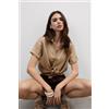 Intimissimi Camicia Manica Corta In Tela Di Lino The Pure Linen Beige