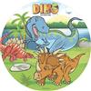 Dekora - Cialda Torta Dinosauri | Decorazione per Torta di Compleanno per Bambini in Dischi di Ostia Dinosaurio - 20 cm