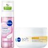NIVEA Skincare Kit con Crema Giorno Nutriente SPF 30 50 ml e NIVEA Soft Daily UV SPF 15 100 ml, Crema idratante corpo, viso e mani 48h, Protezione solare UVA + UVB, Pelle secca e sensibile