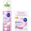 NIVEA Skincare Kit Nutriente con Crema Giorno SPF 30 50 ml e Mousse Detergente Viso 150 ml, Con Acido Ialuronico e Olio di Argan, 48h di idratazione intensa, Pelle secca e sensibile