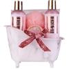 Accentra - COSY MOMENTS Set da bagno e doccia in rosa - Set regalo per il relax per le donne per il compleanno o la festa della mamma - Set regalo e cura con mini vasca decorativa