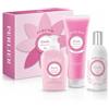 Perlier - Cofanetto Regalo Ricette Naturali Fresia di Lanzarote, Doccia Schiuma 250 ml + Sapone Liquido 300 ml & Elisir di Profumo 100 ml, Note Fiorite, Detersione Delicata, Ideale come Regalo