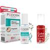 PODERM - 2 PRODOTTI - MICOSI DELLE UNGHIE TRATTAMENTO 2 in 1 | Smalto colorato Rosso vivo TEA TREE | BIO | Trattamento professionale mani/piedi | Facile e rapido | Swiss Made