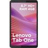 Lenovo Tab One Tablet - Display 8.7" HD (1340x800), RAM 4GB, Memoria 64GB, WiFi 5, Processore MediaTek Helio G85, Tablet Android 14, Clear Case incluso - Luna Grey