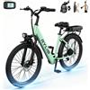 RYLIB - Bicicletta Elettrica Città 24 Pollici per Adulti SU7 Batteria 36V 13Ah 250W 25KM /H 30-60km Shimano 7 Velocità Display LCD con sblocco NFC Urb - SPEDIZIONE GRATUITA