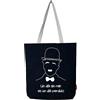Hello-Bags. Borsa di tela tote bag con cerniera, fodera e tasca interna. Esterno: 100% cotone. Include una busta regalo kraft. Modello: UNDÍA. Colore: Écru/Nero. Misure: 37x 38 cm.