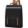 Cnoles Zaino in pelle da donna, alla moda, vintage, casual, università, viaggi, borse grandi, bianco, Black-Q2476a, 28 x 11 x 38, [Classic, Italianeggiante, Casual, Contemporaneo]