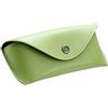 ALASSIO 2695 - Custodia in vera pelle per occhiali e occhiali da sole, custodia in pelle con chiusura a scatto e chiusura a bottone in metallo, custodia in pelle, grande, verde, ca. 16 x 7 x 4 cm,