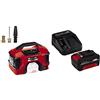 Einhell Compressore ibrido cavo e batteria PRESSITO Li - Power X-Change (220V, 18 V, pompa ad alta e bassa pressione, 11 bar, spegnimento automatico) + Starter Kit da 4,0 Ah Li-Ion