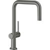 hansgrohe Talis M54 - Rubinetto da cucina (1 getto), Miscelatore cucina con altezza bocca 220 mm, Rubinetto monocomando con bocca girevole, cromo nero spazzolato, 72806340