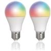 Energeeks 2 Pack E27 8W 806LM CCT (2700-6500K) Dimmable & RGB LED Wifi Smart Bulb E27 8W 806LM CCT (2700-6500K) & RGB