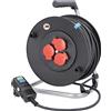 as - Schwabe 10829 - Avvolgicavo di sicurezza PRCD, 285 mm, Ø 40 m, H07RN-F 3G1,5, nero, IP44, per cantieri
