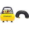 Stanley D 200 Compressore 6 Lt 1,5Hp, Pressione Max 8 Bar/116 Ps, Rumorosità 97 Db, ‎38 x 38 x 35 cm, 9 Kg & Tubo Spiralato 10 Metri Attacco Rapido