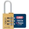 ABUS Lucchetto a Combinazione 165/20 - Corpo in Ottone, Arco in Acciaio | Codice numerico a 3 cifre regolabile - per valigie e armadietti - livello di sicurezza 3 - 23x53x13,5 mm