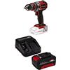Einhell 4513942 Te-CD 18/50 Li-i BL, 18 V + Power-X-Change Starter Kit, Caricabatteria e Batteria da 4000 mAh Li-Ion, Nero, Rosso
