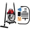 Einhell Aspiratore per liquidi e solidi TC-VC 1820 SA | 1250 W | Serbatoio inox 20 L | Attacco per soffiaggio | Supporto per accessori | Presa automatica | Tubo di aspirazione