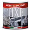 TIXE Vernice per Interni Solvente - Finitura Resistente e Lucida per Pareti e Superfici, Argento 500 ml