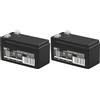EMOS - Batteria al piombo senza manutenzione - 12V 1,3Ah - Batteria AGM - Connettore Faston 4,7mm - Per sistemi di allarme, tecnologia antincendio, dispositivi UPS - 97x45x53 mm (Confezione da 2)