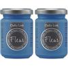 FLEUR DESIGNER'S PAINT | Pittura ad Acqua, Effetto Gesso Naturale, Extra Opaca, Fleur Chalky F62, Colore Primary Cyan, Made in Italy, Formato da 130 ml (Confezione da 2)